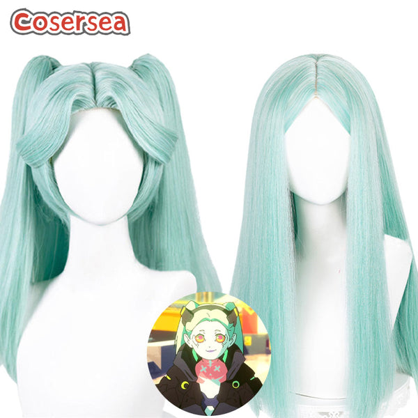 Game Edgerunners Rebecca Light Green Cosplay Wigs