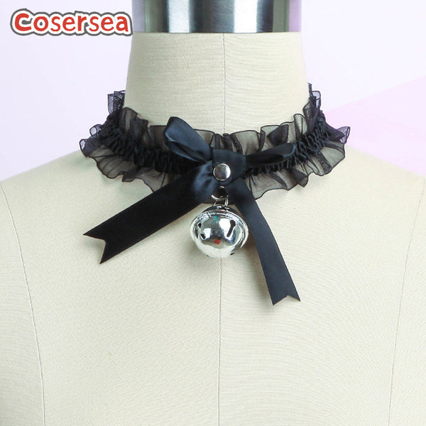 European Style Cute Soft Girl Lace Bell Harajuku Bow Choker