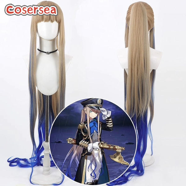 FGO Nemo Noah 120cm Brown Mixed Blue Ponytail Cosplay Wigs