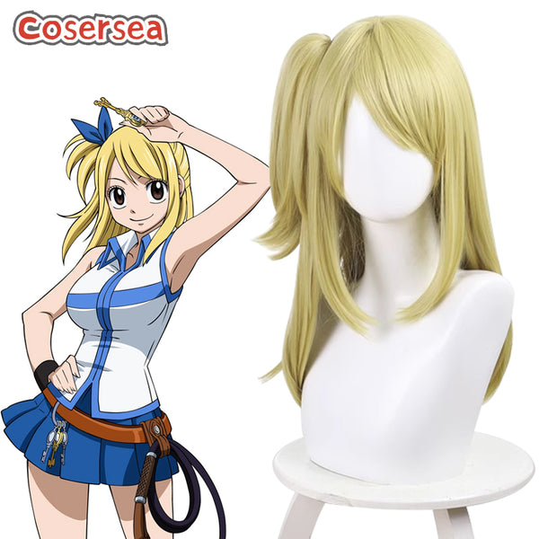 Fairy Tail Lucy Heartfilia 50cm Blonde Ponytail Cosplay Wigs