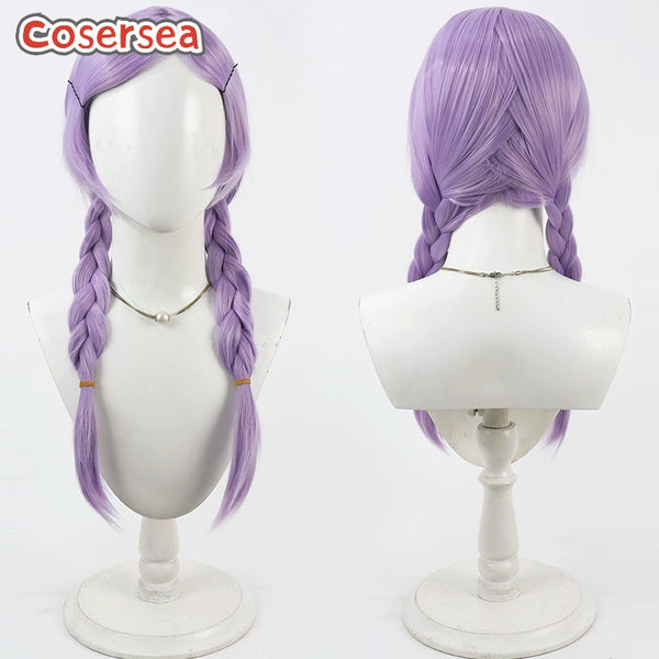 Cosersea Fashion Anime 60cm Long Light Purple Braided Lolita Cosplay Wigs
