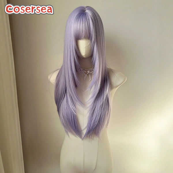 Cosersea Fashion Anime 70cm Long Straight Light Purple Lolita Wigs