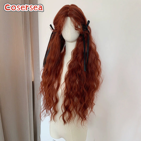 Cosersea Fashion Anime 70cm Long Wavy Orange Red Lolita Wigs