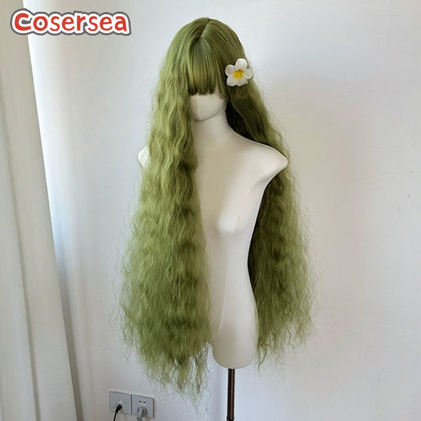 Cosersea Fashion Anime 80cm Long Wavy Green Lolita Wigs
