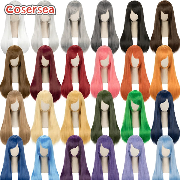 Fashion Anime Classic 60cm Long Straight Cosplay Wigs