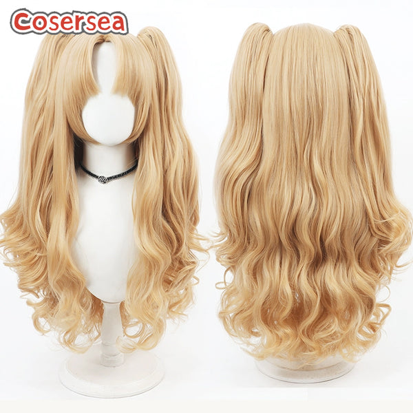 Fate FGO Ereshkigal 80cm Long Wavy Blonde Brown Cosplay Wigs