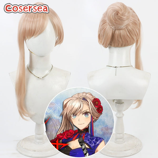 Fate FGO Miyamoto Musashi Orange Pink Cosplay Wigs With Buns