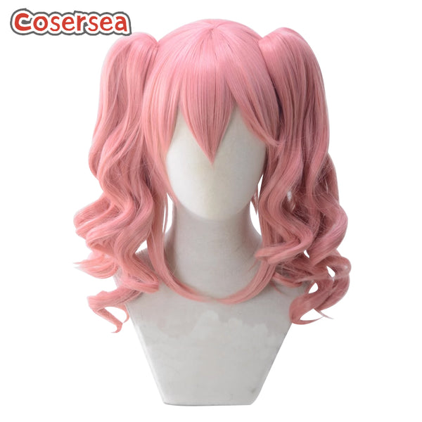 Fate FGO Tamamo no Mae 45cm Wavy Pink Ponytail Cosplay Wigs