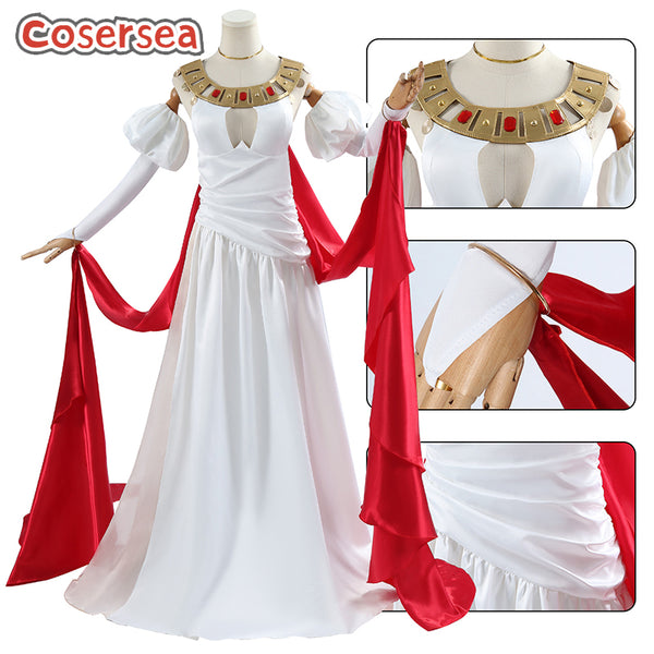 Cosersea Fate FGO Saber Halloween Women White Dress Cosplay Costume