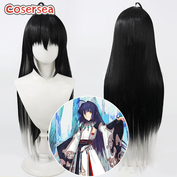 Fate Yamato Takeru Samurai Remnant 100cm Black Mixed Silver White Cosplay Wigs