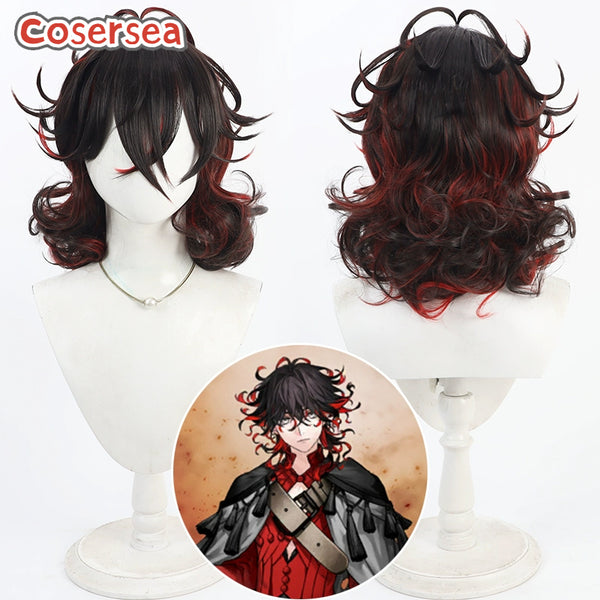 Fate FGO Dante Alighieri 40cm Brown Mixed Red Cosplay Wigs