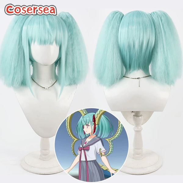 Cosersea Fate FGO Tiamat 30cm Short Light Green Ponytail Cosplay Wigs