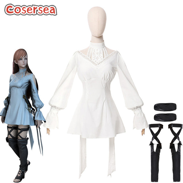 Final Fantasy FF14 Minfilia Women Dress Cosplay Costume