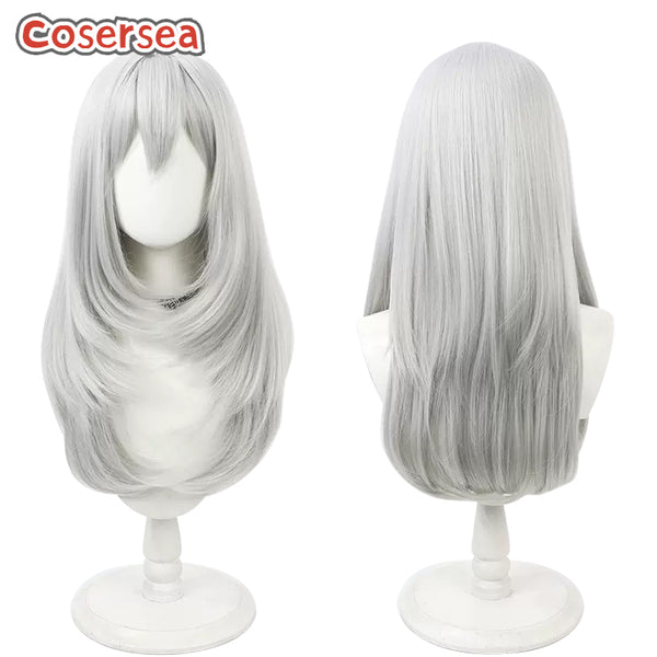 Final Fantasy XIV Estinien Wyrmblood 60cm Silver Gray Cosplay Wigs