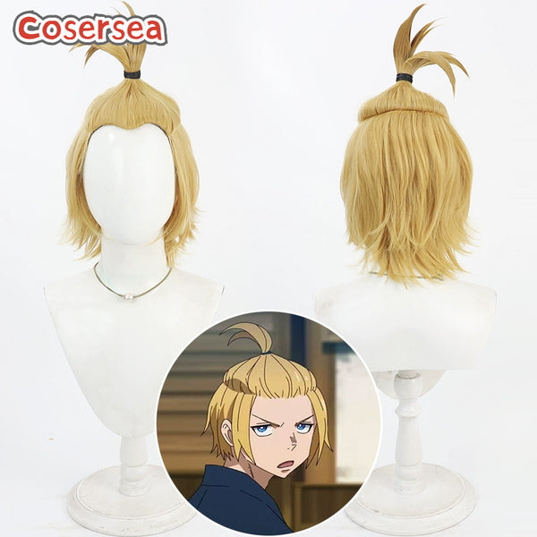 Fire Force Arthur Boyle 30cm Blonde Men Cosplay Wigs