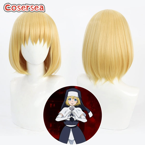 Fire Force Iris 30cm Short Blonde Bobo Cosplay Wigs