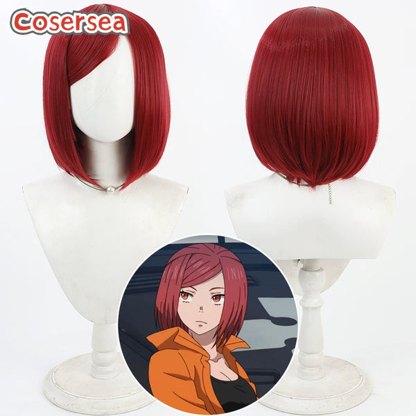 Fire Force Lisa Isaribi 38cm Short Red Bobo Cosplay Wigs