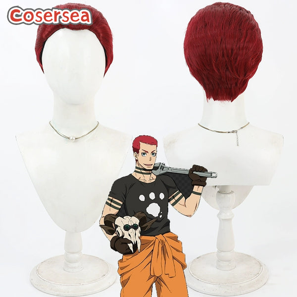 Fire Force Vulcan Joseph 30cm Short Red Men Cosplay Wigs
