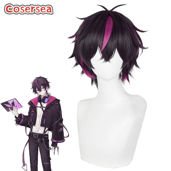 Fragaria Memories Kurode 30cm Black Mixed Purple Cosplay Wigs