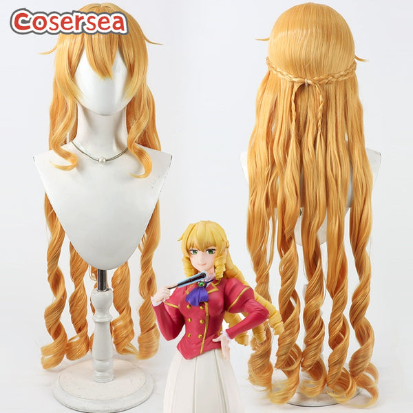 Cosersea From Bureaucrat to Villainess Grace Auvergne 100cm Wavy Blonde Orange Cosplay Wigs