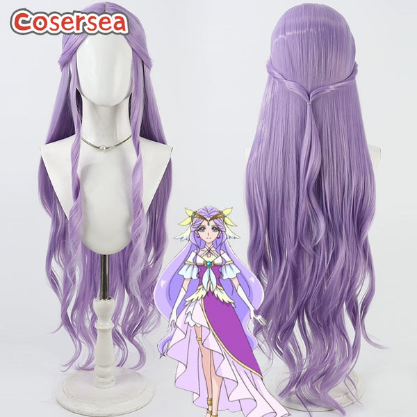 Cosersea Futari wa Pretty Cure Cure Earth Fuurin Asumi 100cm Light Purple Cosplay Wigs