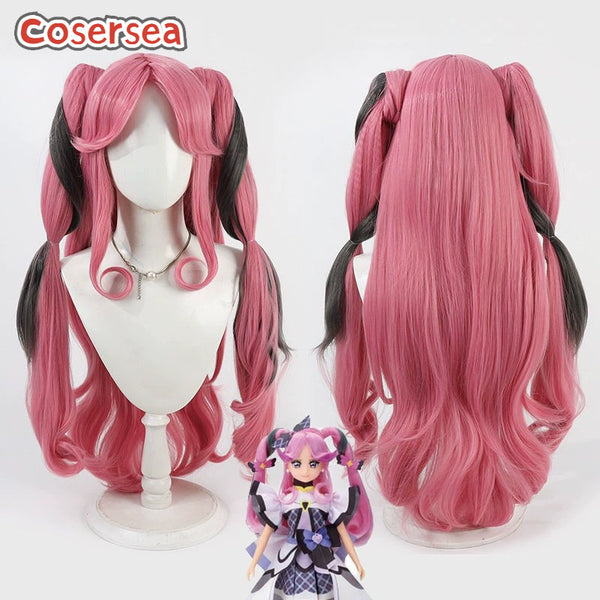 Cosersea Futari wa Pretty Cure Cure Kiss Meroron 70cm Hot Pink Mixed Black Ponytail Cosplay Wigs