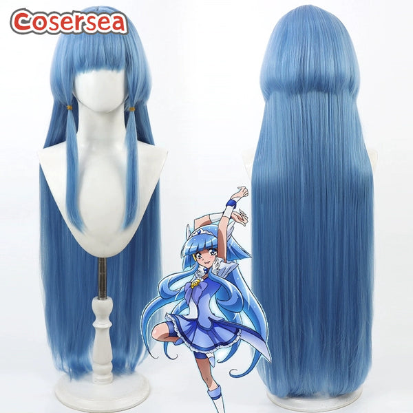 Futari wa Pretty Cure Cure Beauty Aoki Reika 100cm Blue Cosplay Wigs