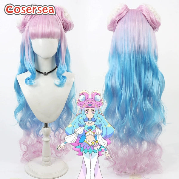Futari wa Pretty Cure Cure Lamer Laura 100cm Mixed Color Cosplay Wigs