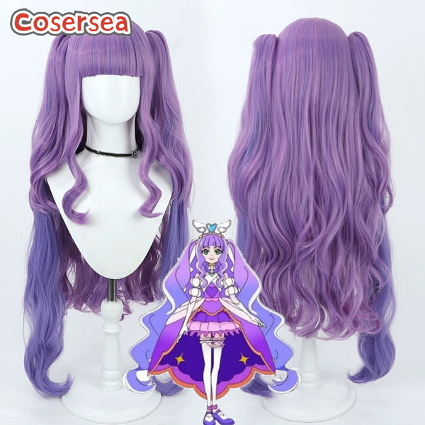 Futari wa Pretty Cure Cure Majesty Ellee-chan 95cm Mixed Purple Ponytail Cosplay Wigs
