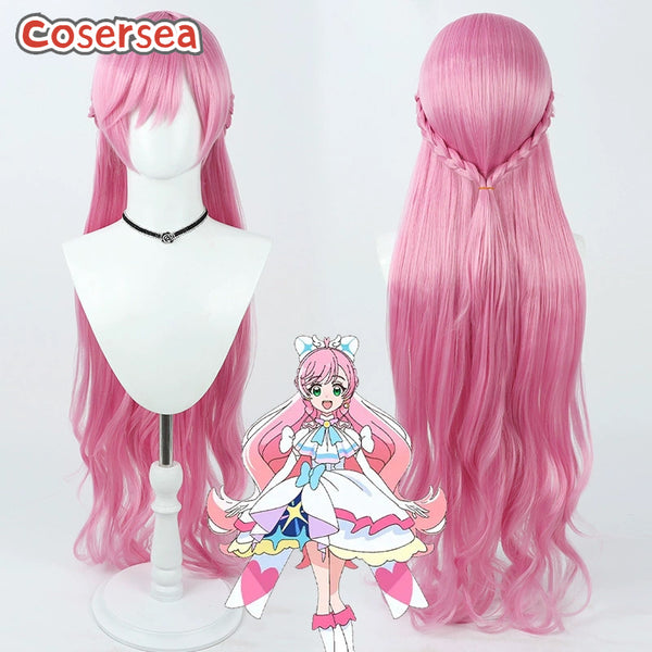 Futari wa Pretty Cure Cure Prism 100cm Wavy Pink Cosplay Wigs