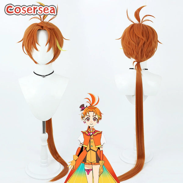 Futari wa Pretty Cure Cure Wing Yuunagi Tsubasa 120cm Orange Brown Cosplay Wigs