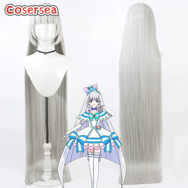 Futari wa Pretty Cure Nekoyashiki Yuki 120cm Silver Gray Cosplay Wigs