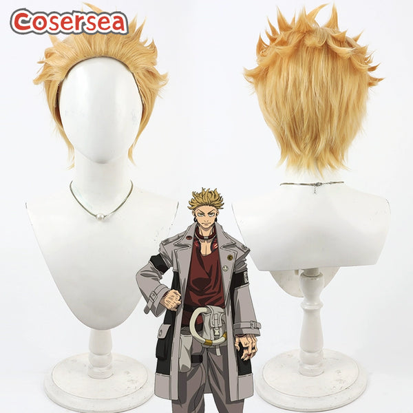 Cosersea Gachiakuta Enjin 30cm Short Blonde Halloween Men Cosplay Wigs