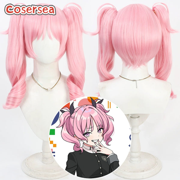 Gakuen IDOLM@STER Aoi Nadeshiko 40cm Pink Ponytail Cosplay Wigs