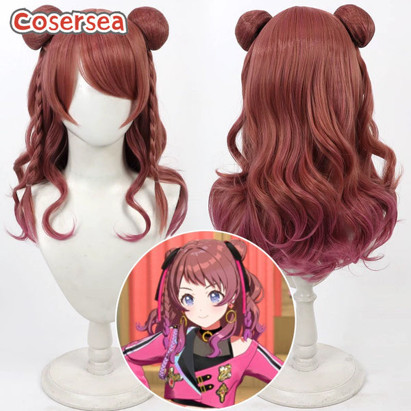 Gakuen Idolmaster Saki Hanami 50cm Gradient Color Cosplay Wigs
