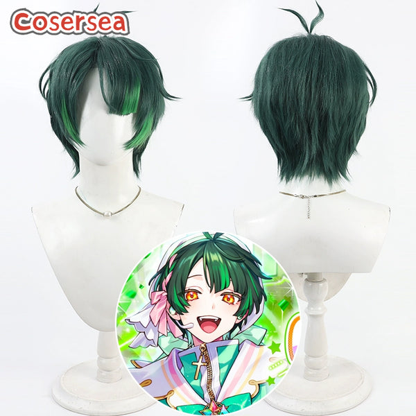 Cosersea Gakuen Idolmaster Yuu Kisaragi 30cm Mixed Green Cosplay Wigs