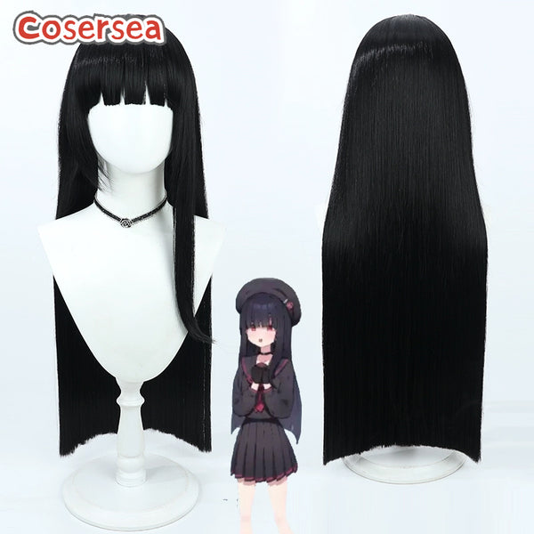 Game Blue Archive 75cm Long Straight Black Cosplay Wigs