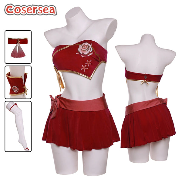 Game FFXIV Moonfire Faire Swimsuit Red Summer Bikini Cosplay Costume