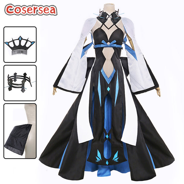 Game Fate FGO Morgan Women Black Dress Cosplay Costume