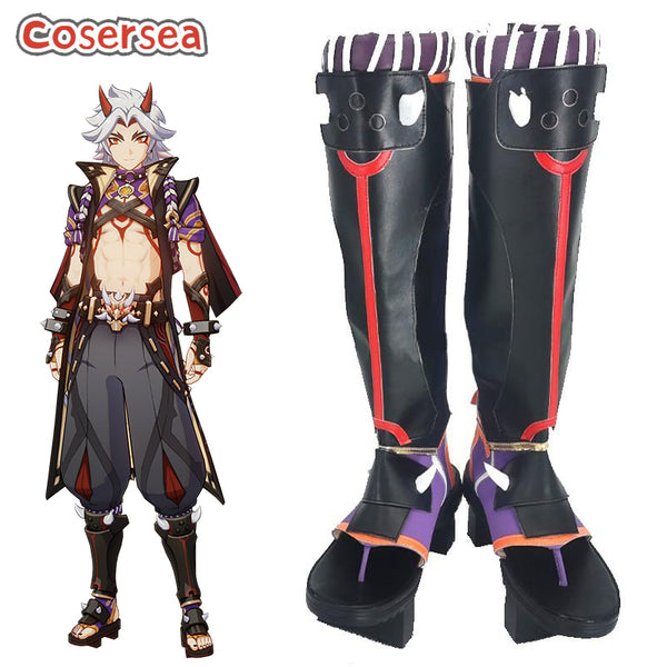 Game Genshin Impact Arataki Itto Cosplay Boot Cosplay Shoes