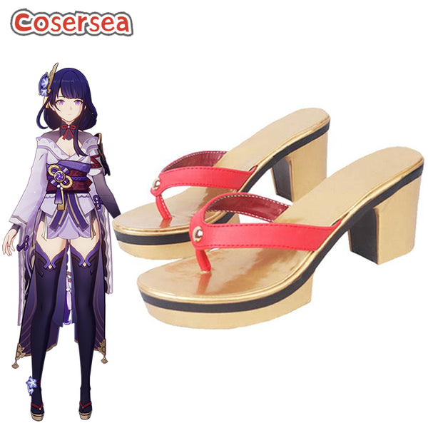 Game Genshin Impact Baal Raiden Shogun Cosplay Shoes