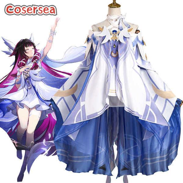 Cosersea Game Genshin Impact Columbina Halloween Dress Cosplay Costume