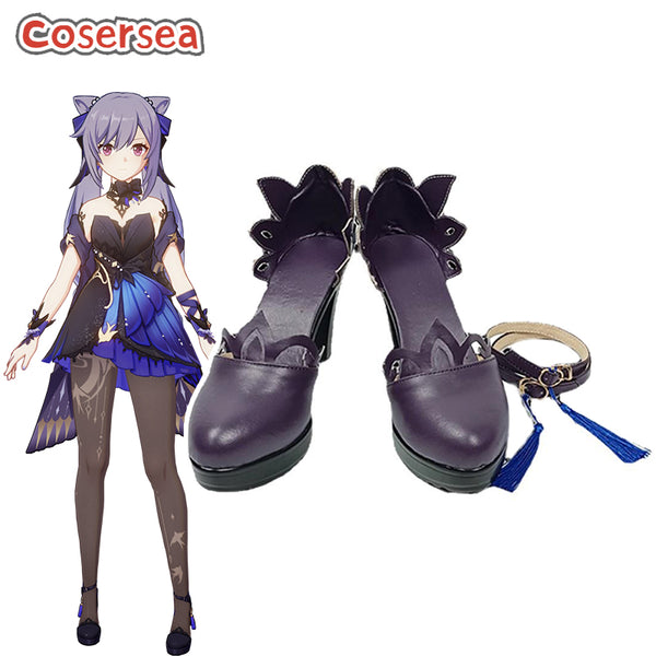 Game Genshin Impact Opulent Splendor Keqing Cosplay Shoes