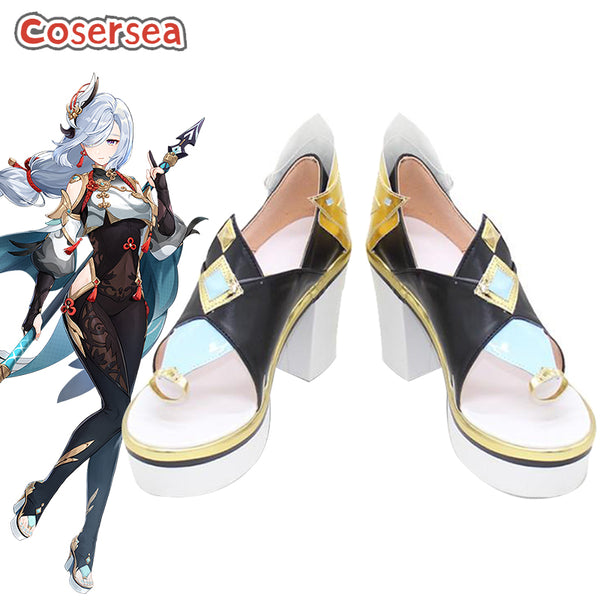 Game Genshin Impact Shenhe Cosplay Shoes