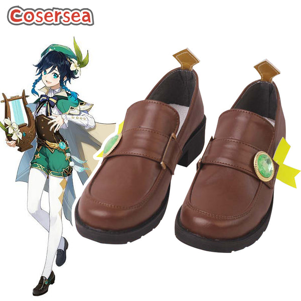 Game Genshin Impact Venti Cosplay Shoes
