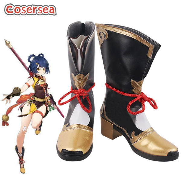 Game Genshin Impact Xiangling Cosplay Boot Cosplay Shoes