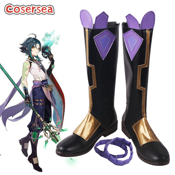 Game Genshin Impact Xiao Cosplay Boot Cosplay Shoes