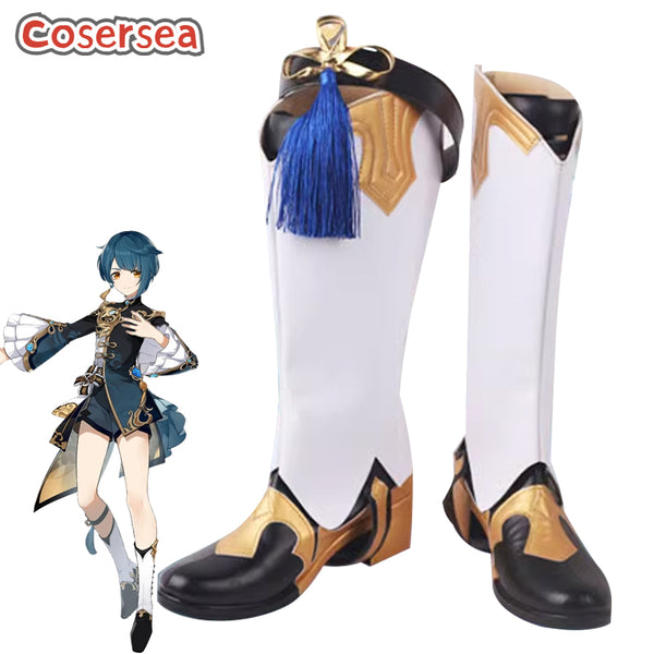 Game Genshin Impact Xingqiu Cosplay Boot Cosplay Shoes