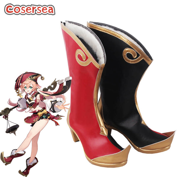 Game Genshin Impact Yanfei Cosplay Boot Cosplay Shoes