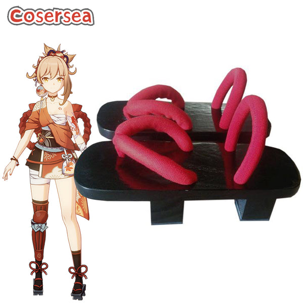 Game Genshin Impact Yoimiya Clogs Cosplay Shoes